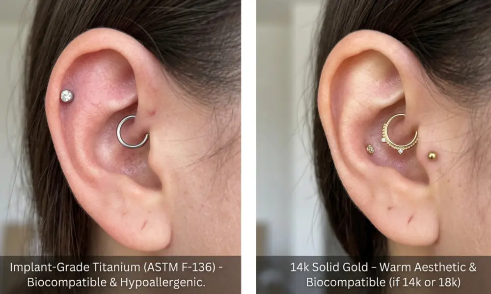 Daith Piercing Jewelry: Selecting the Ideal Metal and Gauge