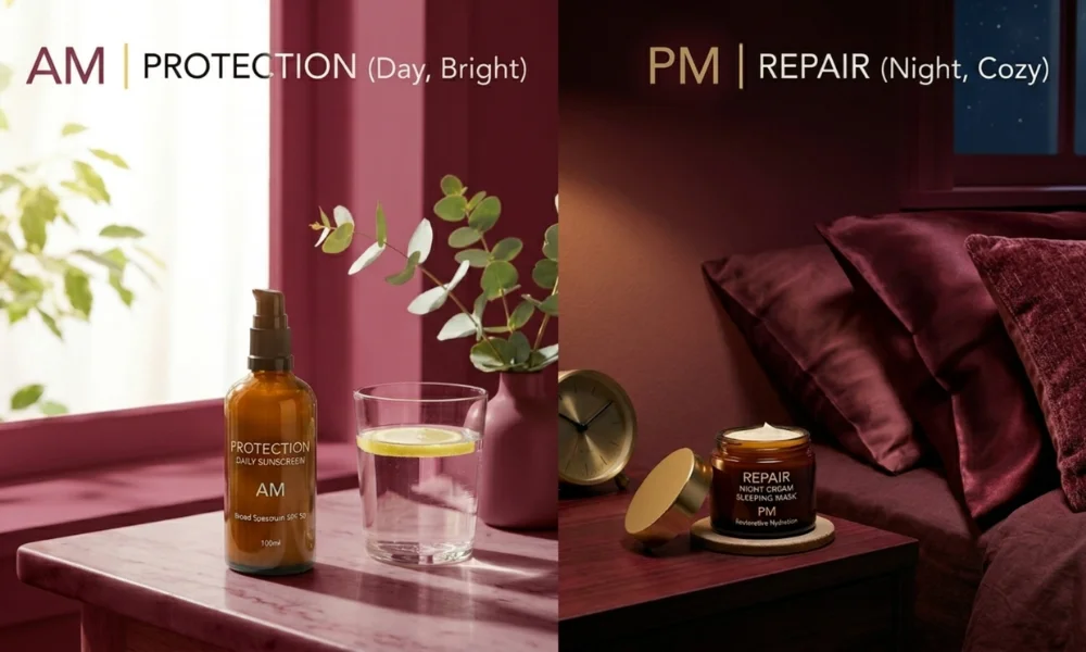 AM vs PM Glass Skin Routine: Side-by-Side Schedule