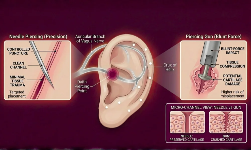 What Hurts More, Daith Piercing Needle vs Gun