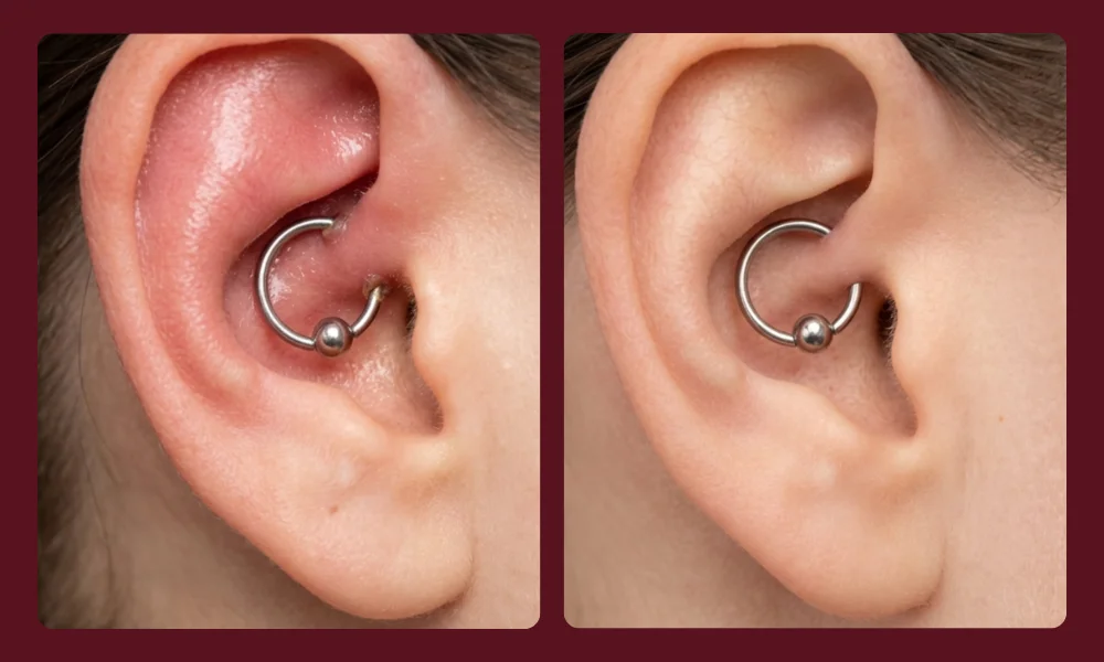 Daith Piercing Swelling Stages Timeline