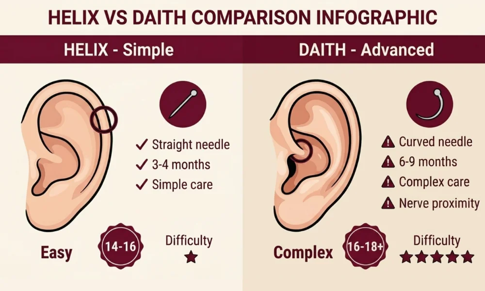 Daith Piercing Complexity Determines Age Requirement