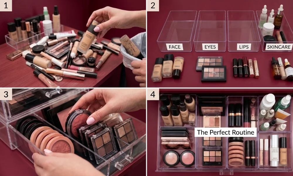 How to Organize Makeup Collection Step by Step Without Wasting Space