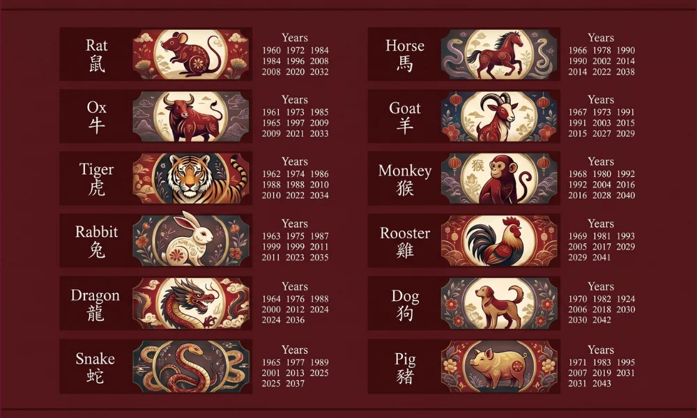 Chinese Zodiac Years Chart: Find Your Birth Year Animal