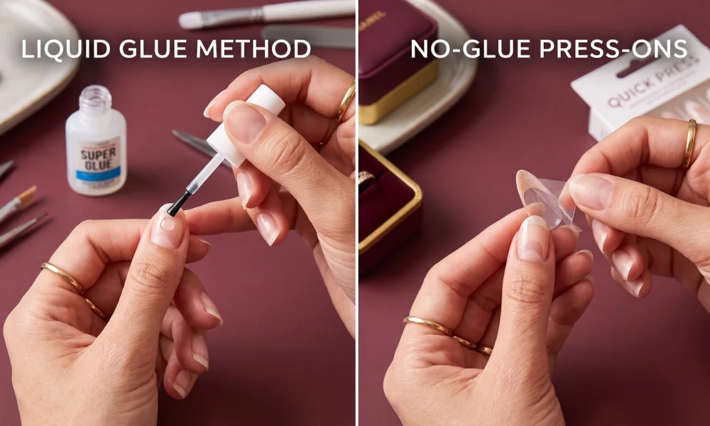 Glamnetic Glue-On vs No Glue Press-On Nails