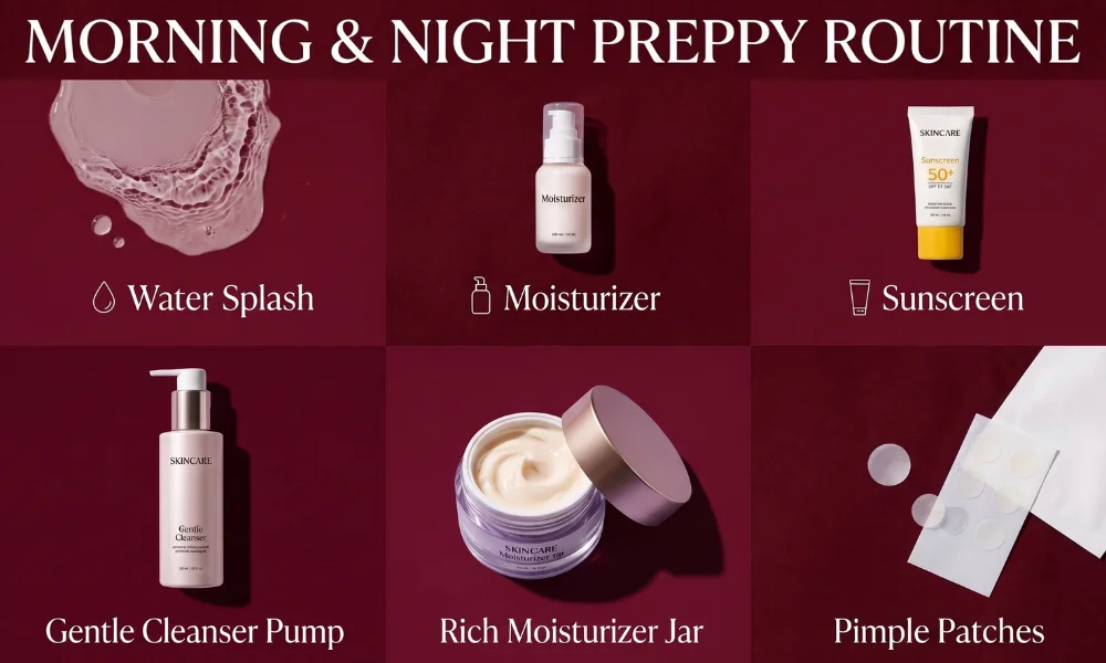 Preppy Skincare Routine Step by Step for Morning and Night