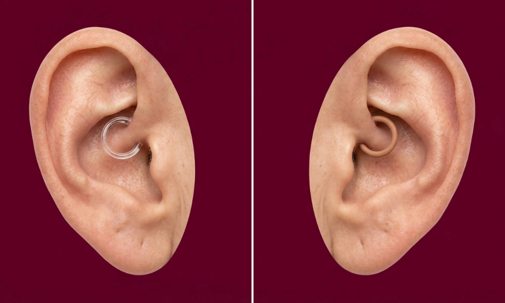 Clear vs Hidden Daith Retainers