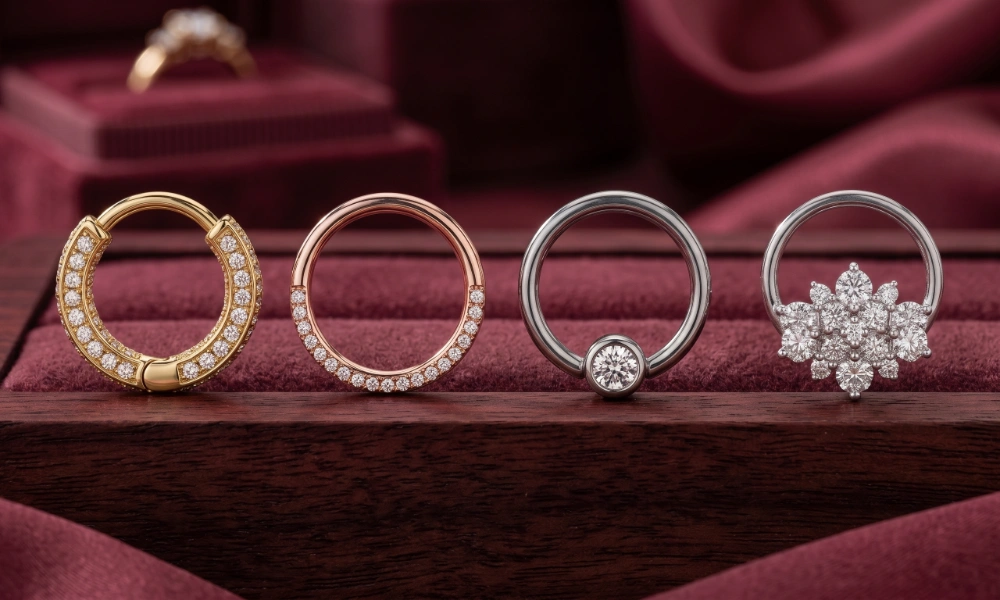 Types of Diamond Daith Piercing Rings