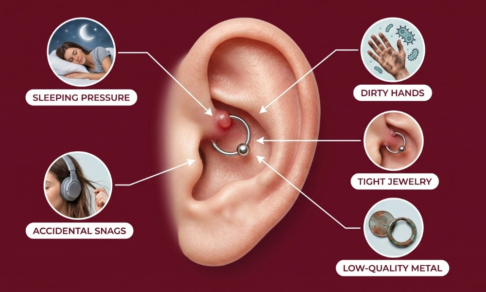 Why Do Daith Piercing Bumps Happen?