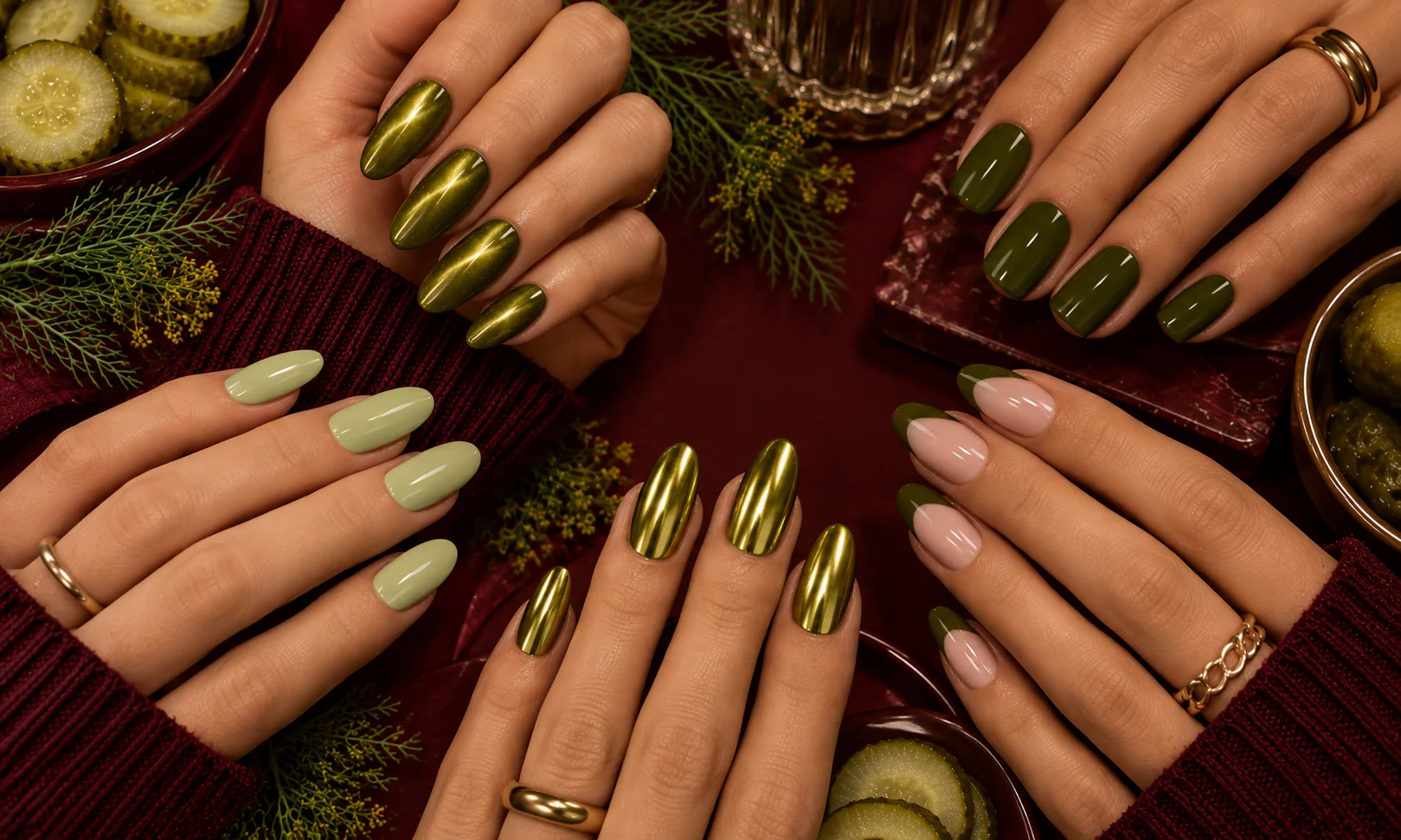 Can pickle nails work with other green nail art trends?