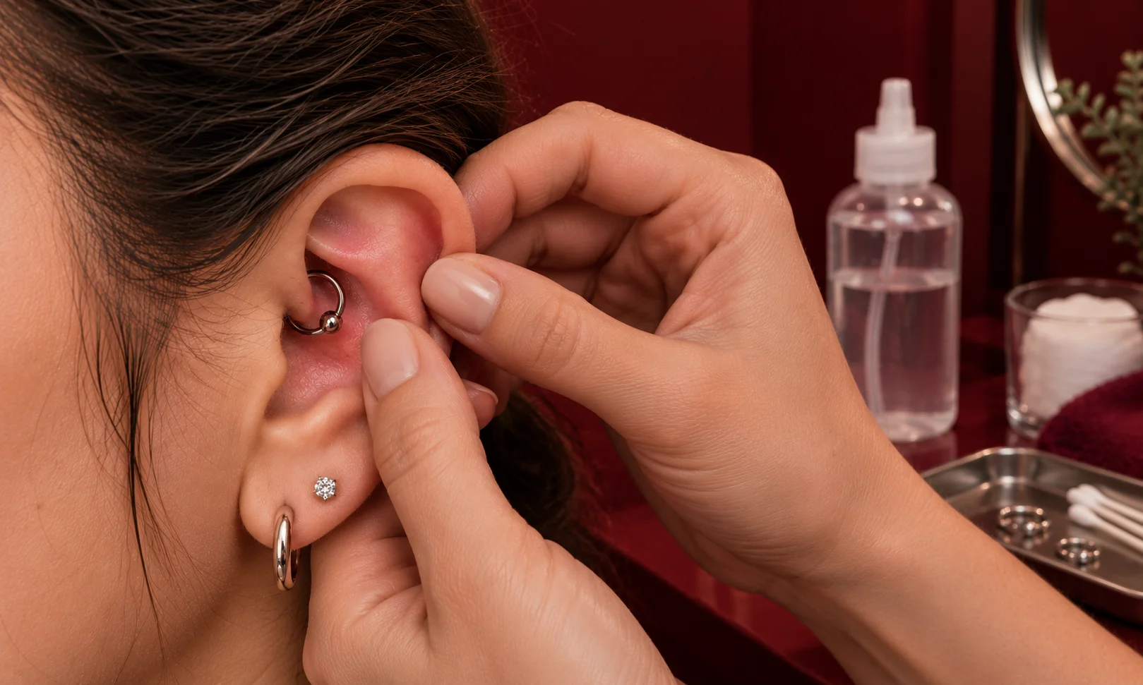 How to Safely Try Removing Stuck Daith Jewelry