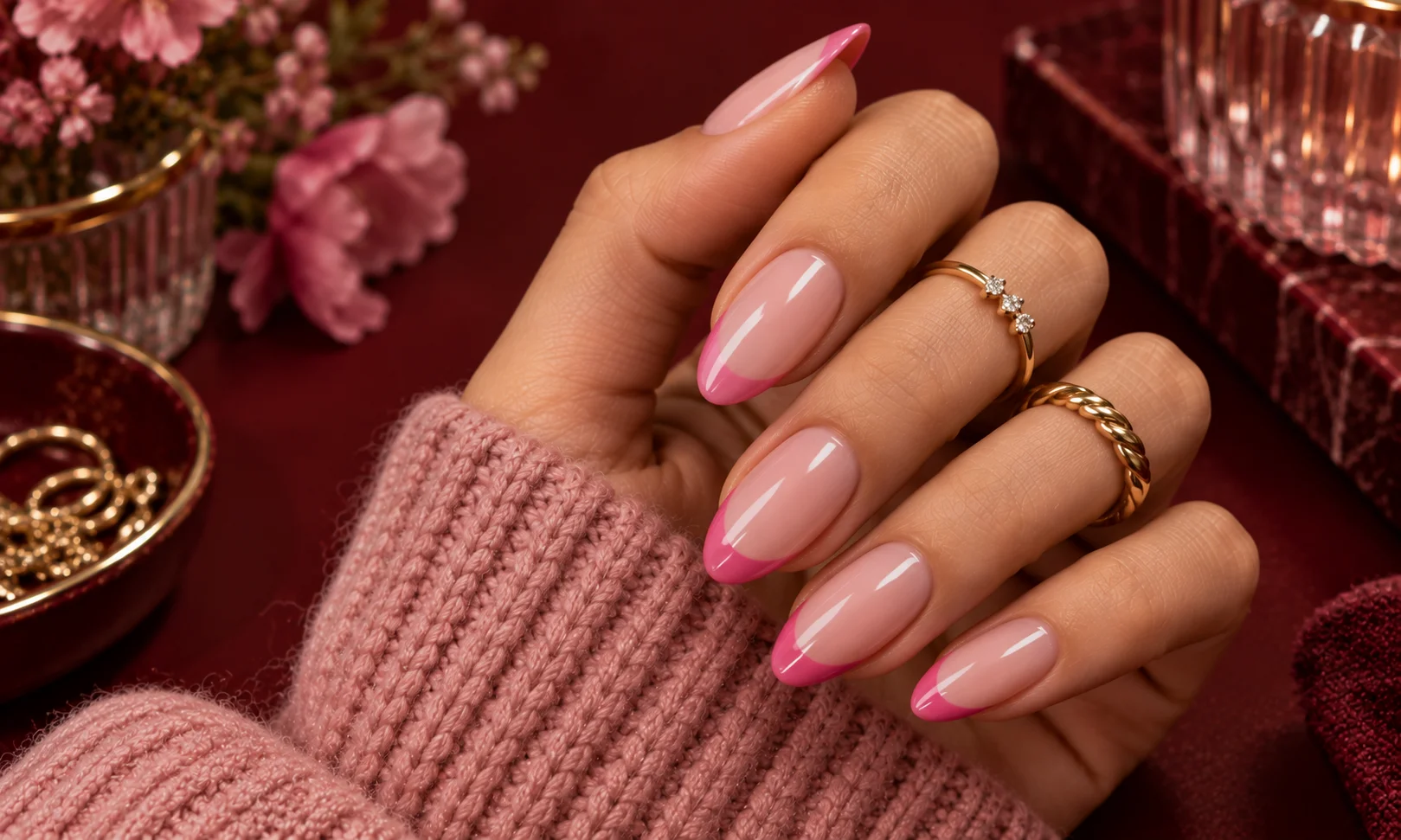 2. Pink French Tips
