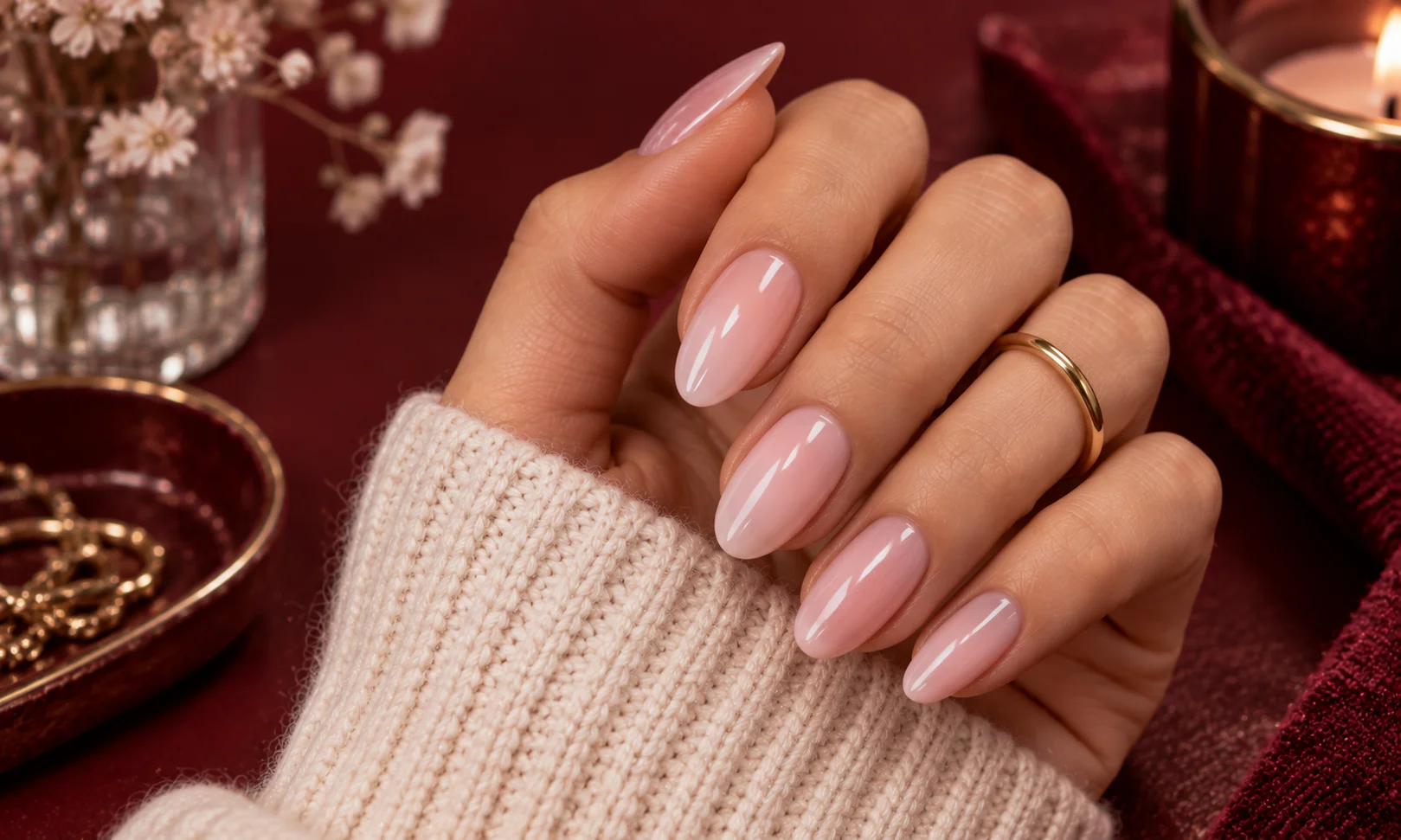1. Sheer Light Pink Nails