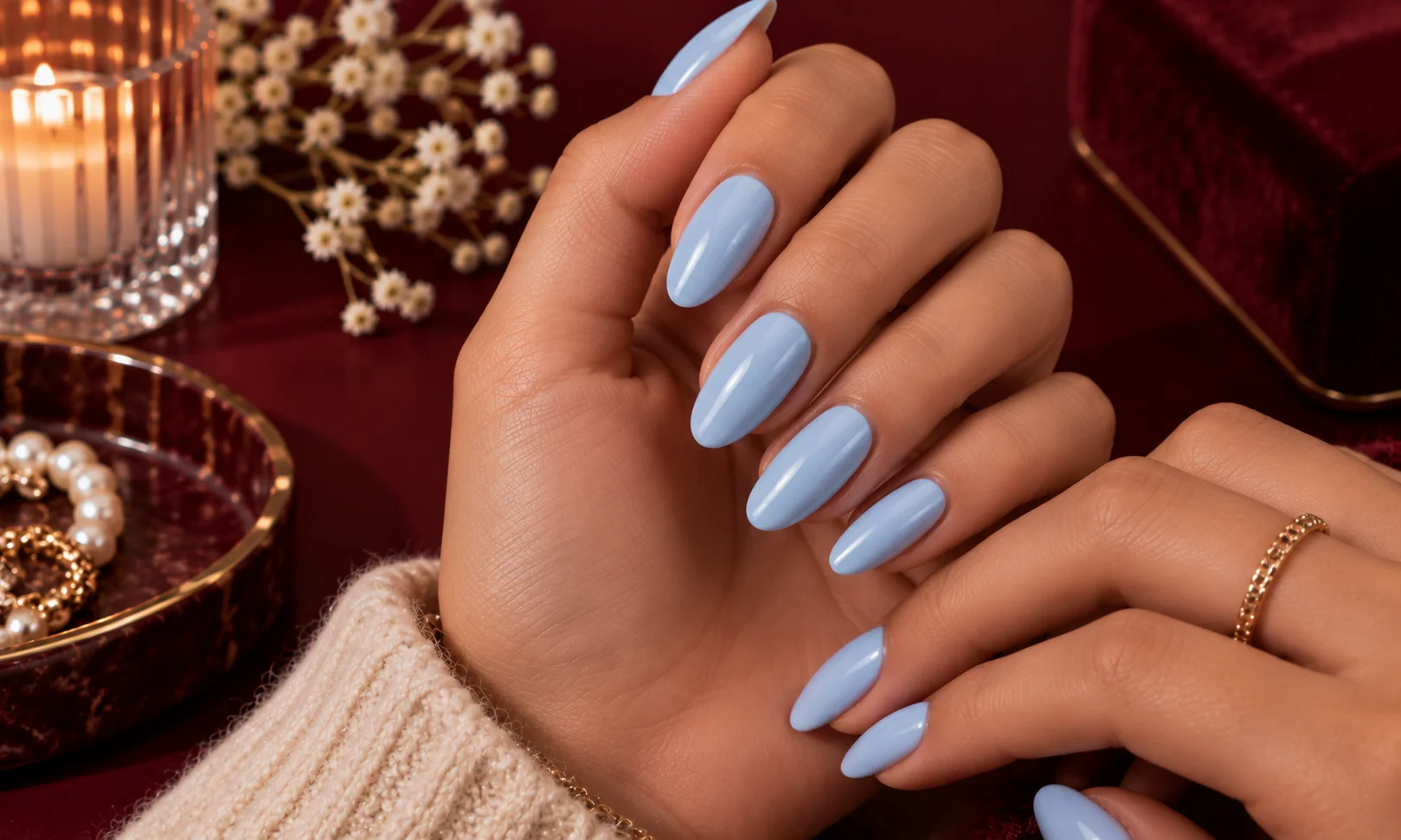 What Makes Hailey Bieber's Blue Manicure Different?