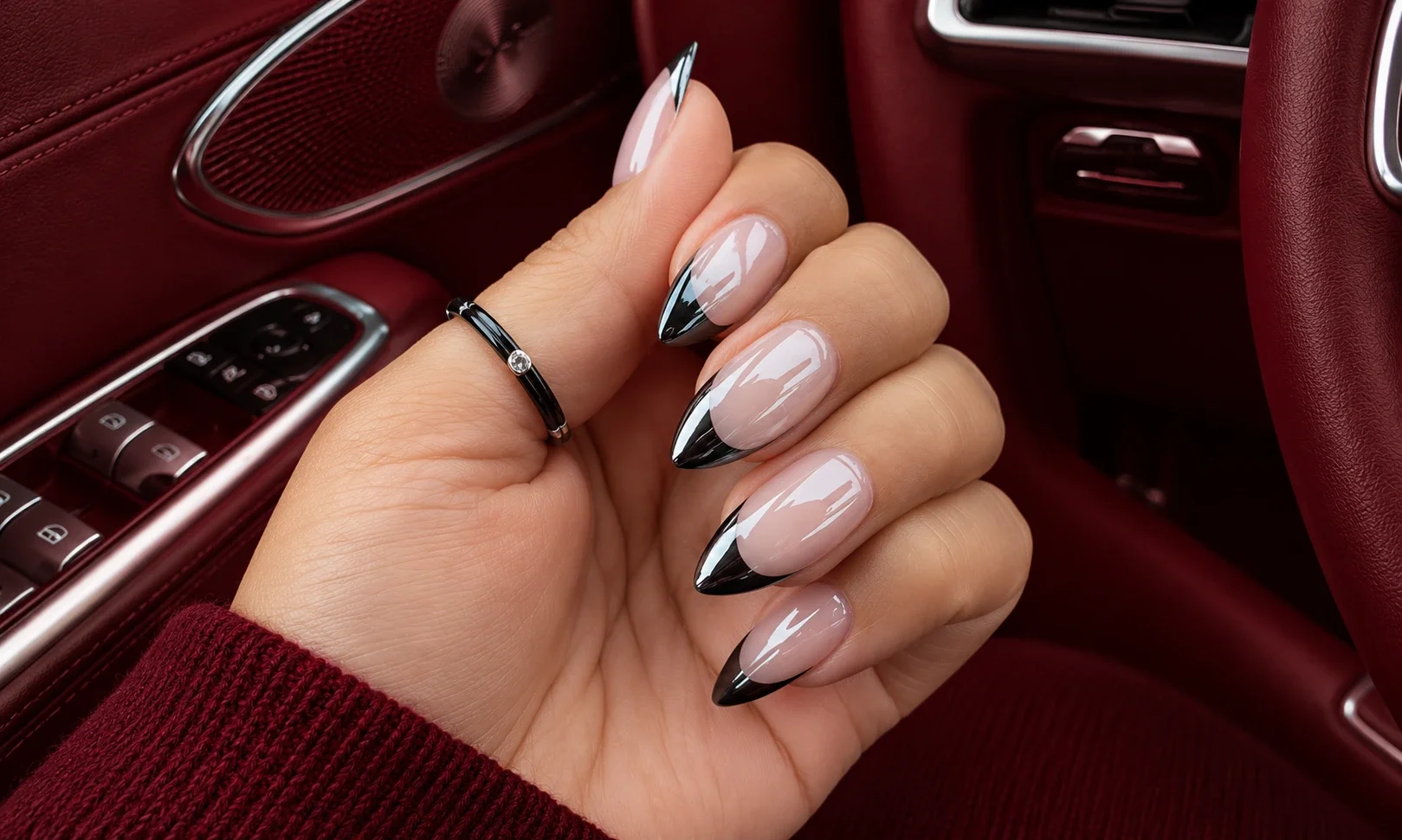 Black Chrome French Tips