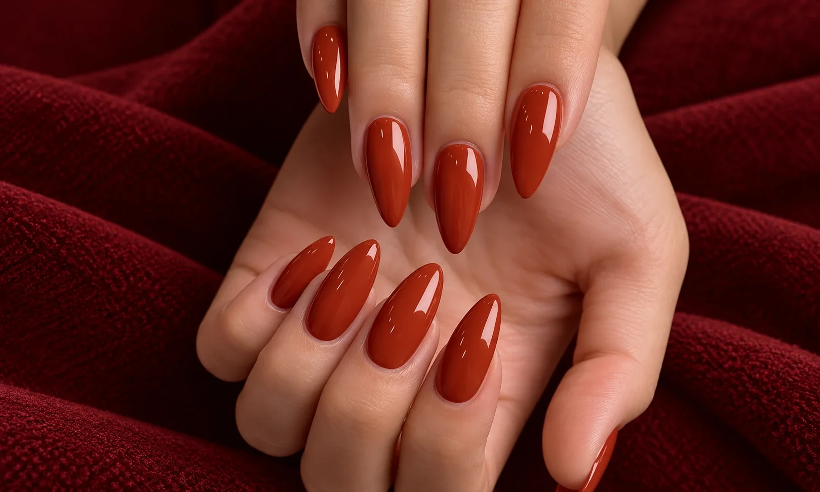Brick Red Nails