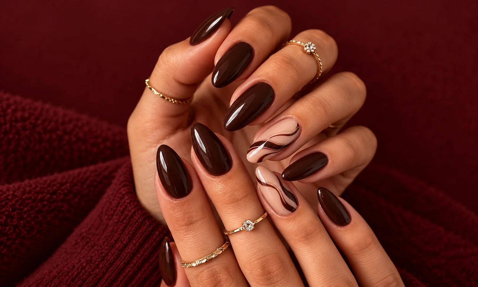 Chocolate Brown Nails