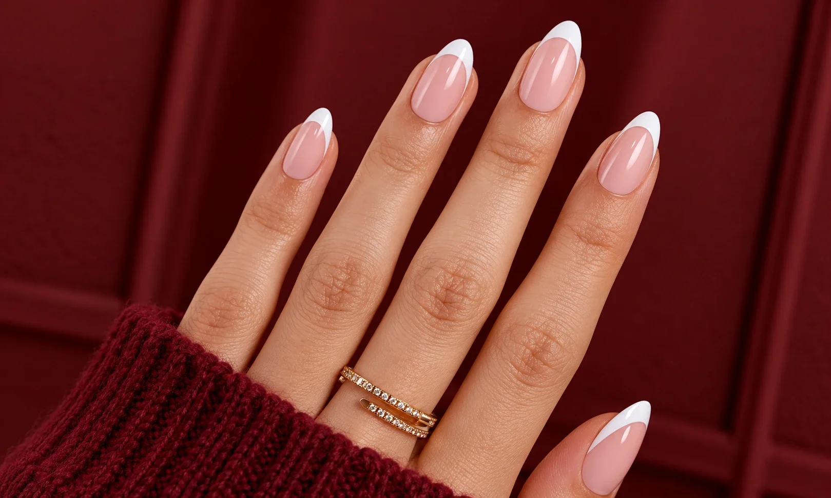 Classic Pink and White French Tips