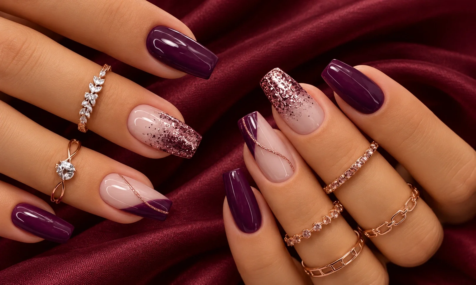 Deep Plum Nails