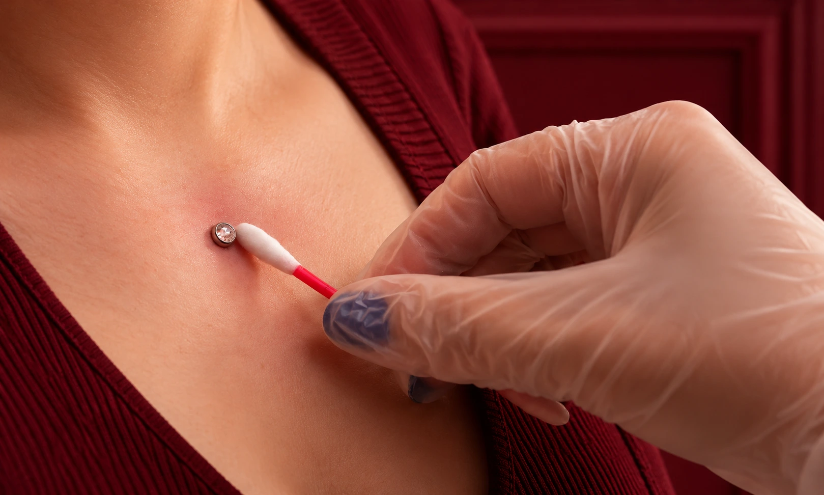 Dermal piercing aftercare and cleaning
