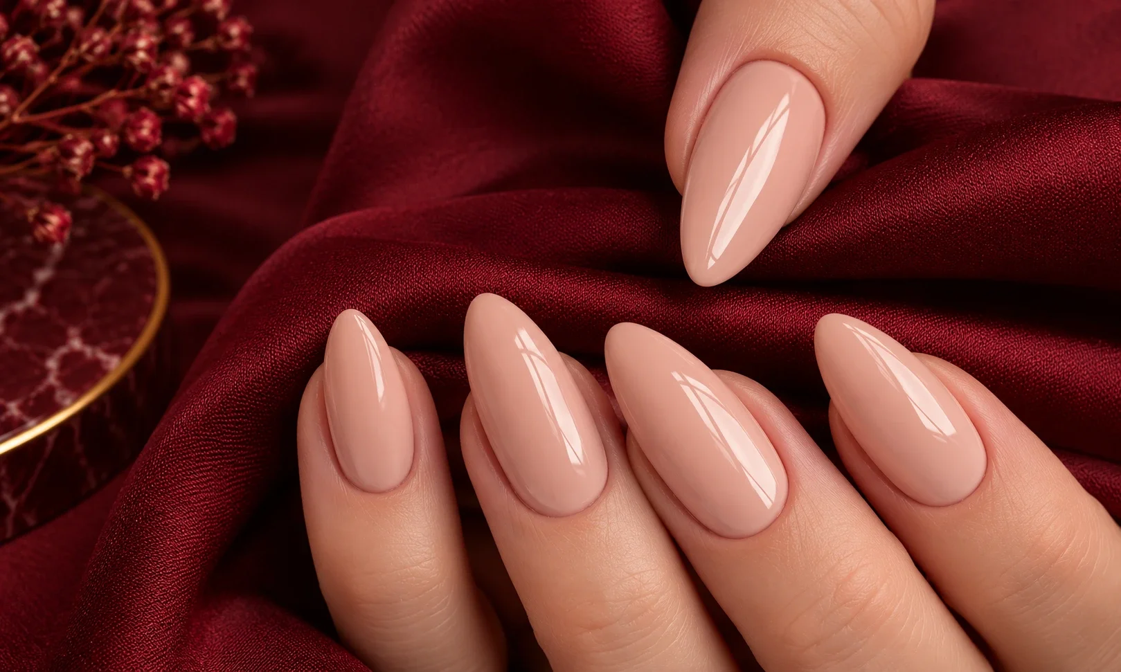 Glossy Nude Nails That Go With Everything