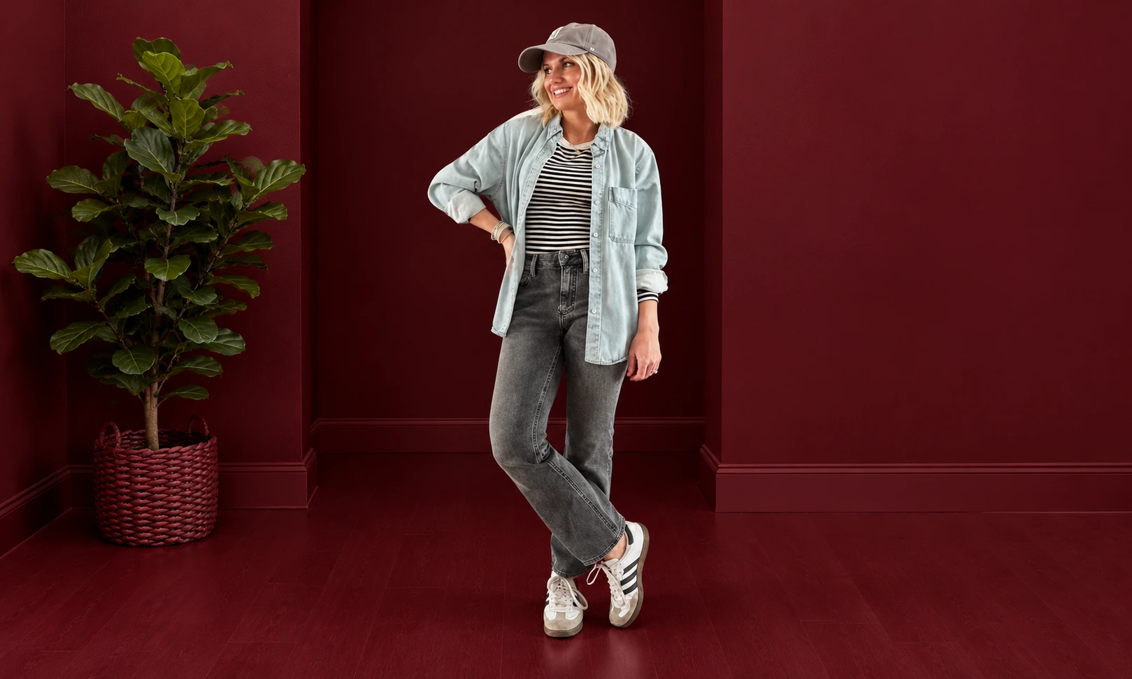 Gray denim jeans styled for a modern and versatile everyday look. Is this conversation helpful so far?