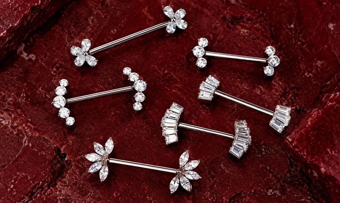 Implant-grade titanium dermal jewelry