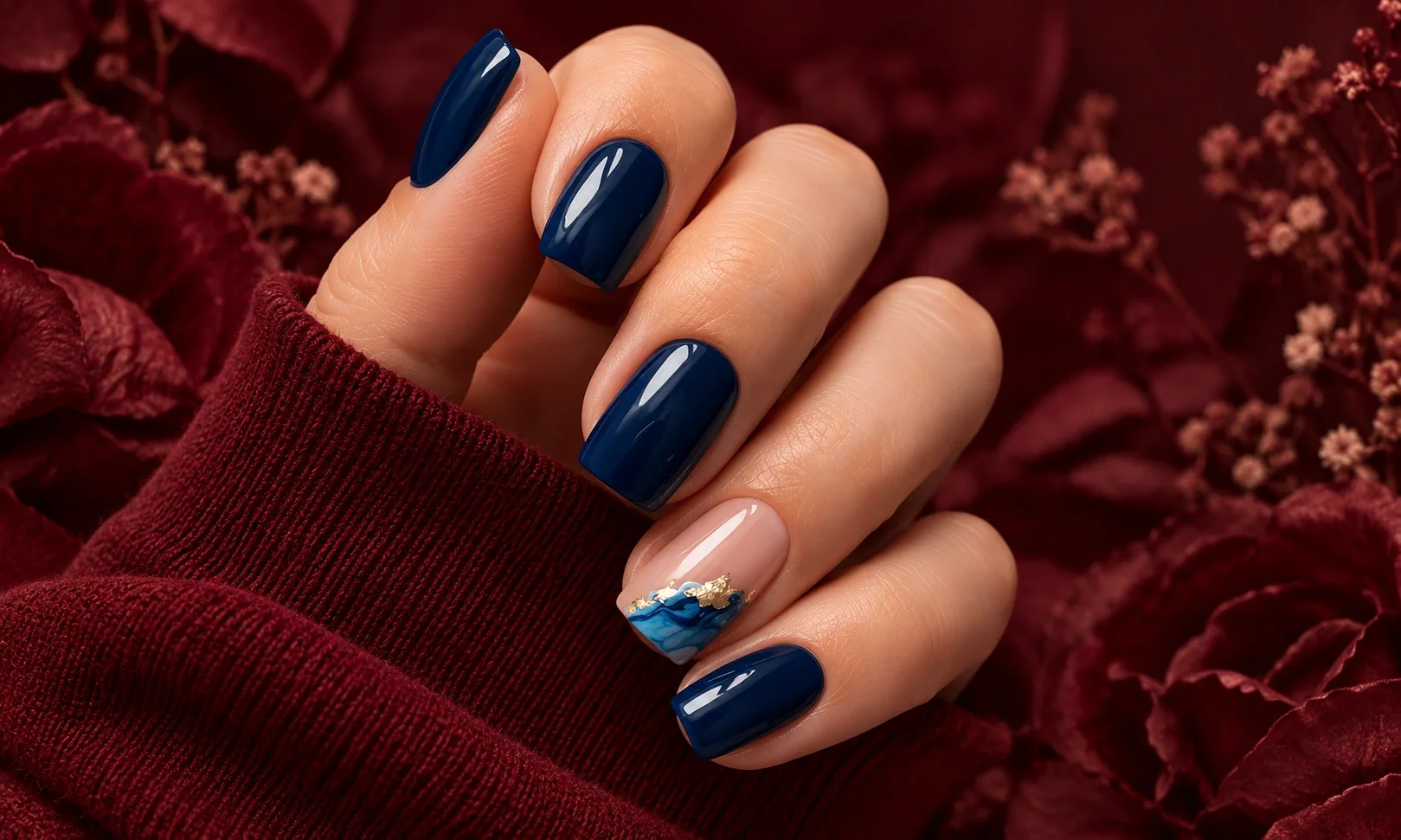 Navy Blue Nails