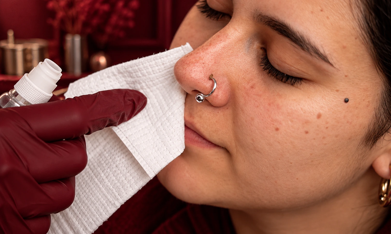 Nose piercing aftercare and cleaning