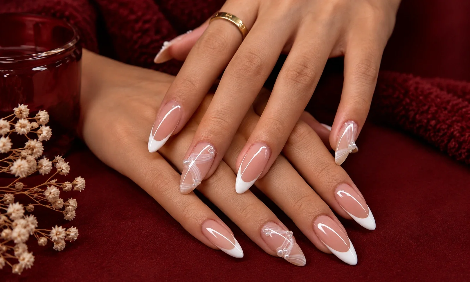Pearl French Nails