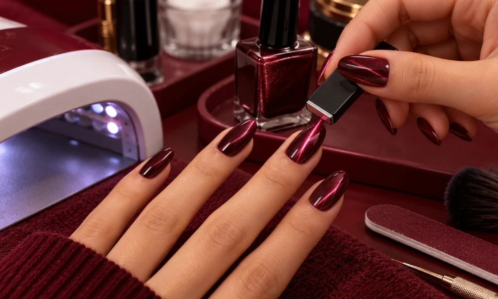 Creating cat eye nails at home