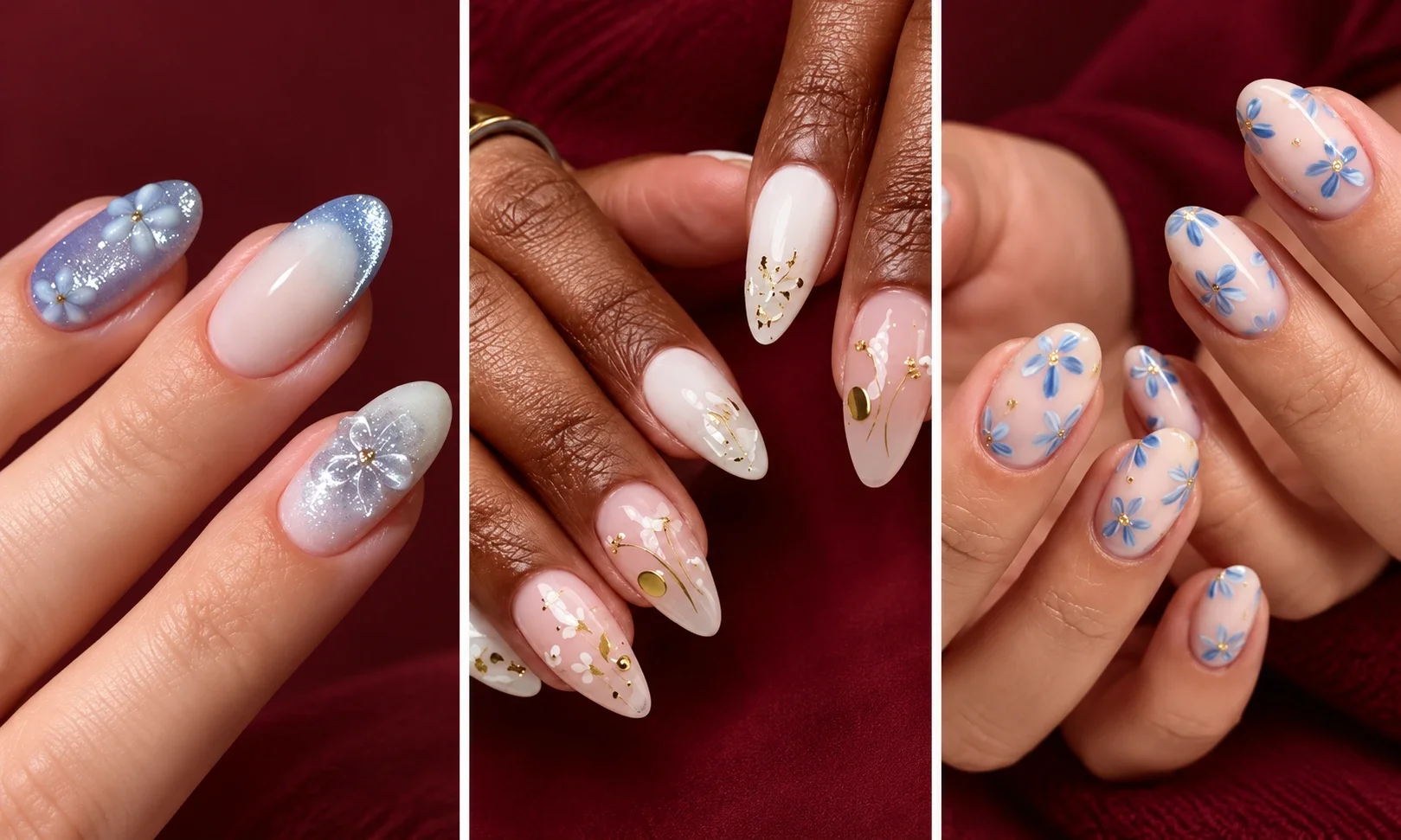 Minimal Floral Nails for a Delicate Detail