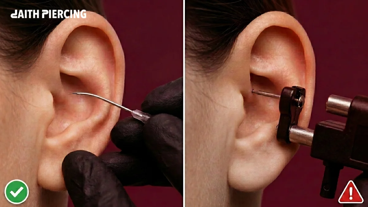 Daith Piercing Needle vs Gun: Which Method Is Actually Safer?