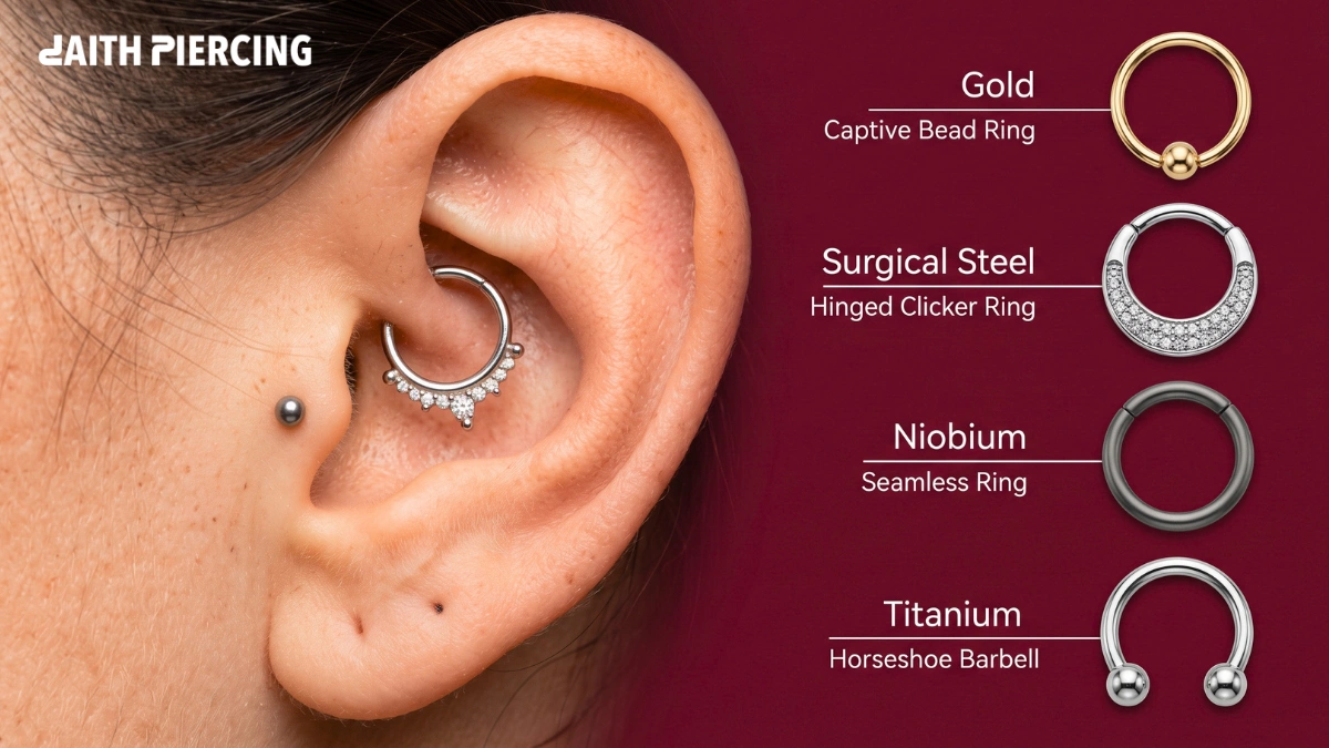 Daith Piercing Jewelry: Complete Types and Styles Guide
