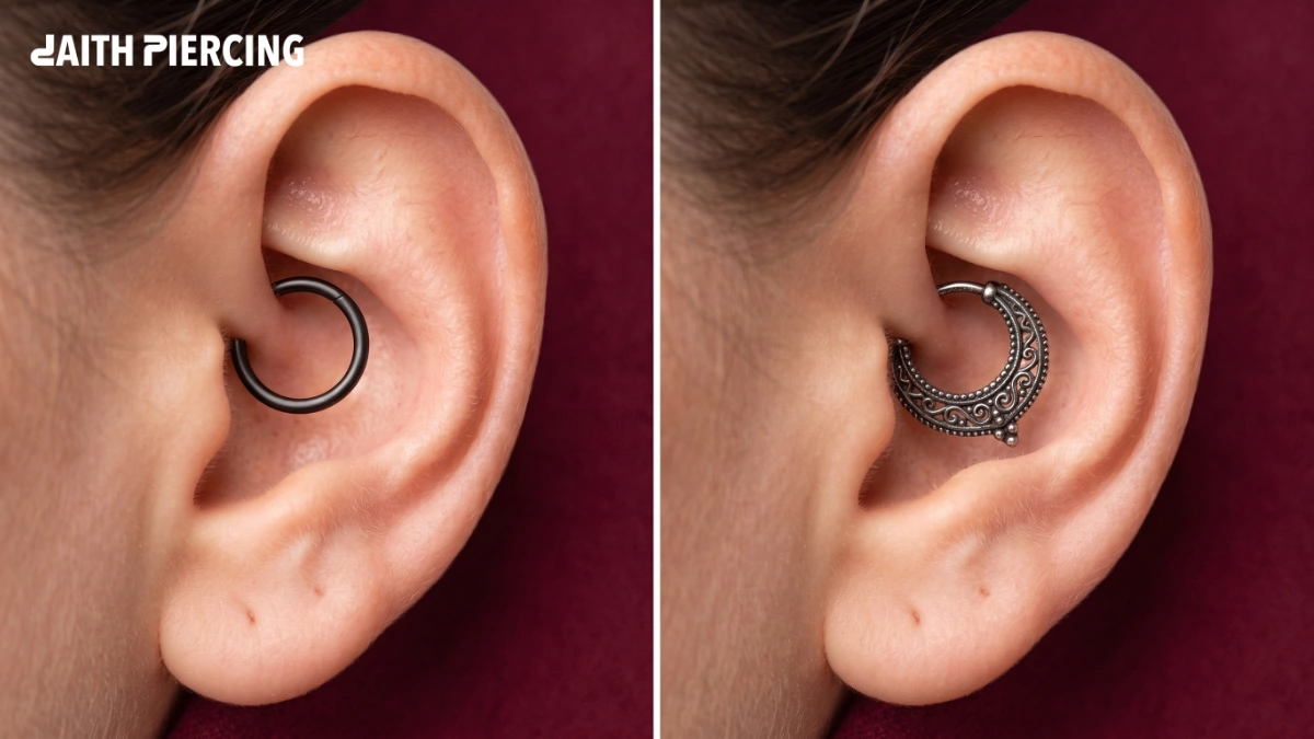 Black Daith Piercing Jewelry: Oxidized and Anodized Options