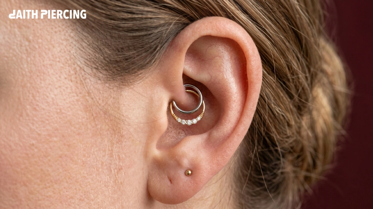 Double Daith Piercing Jewelry Combinations