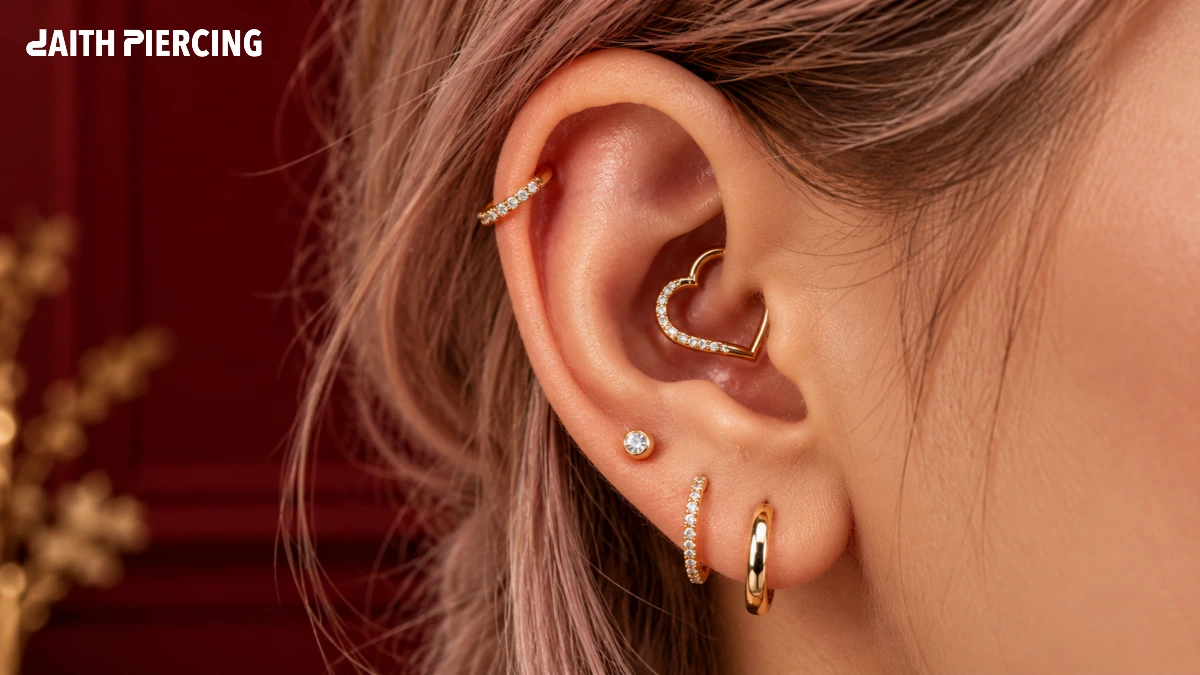 Heart Shaped Daith Piercing Jewelry: Trending Styles