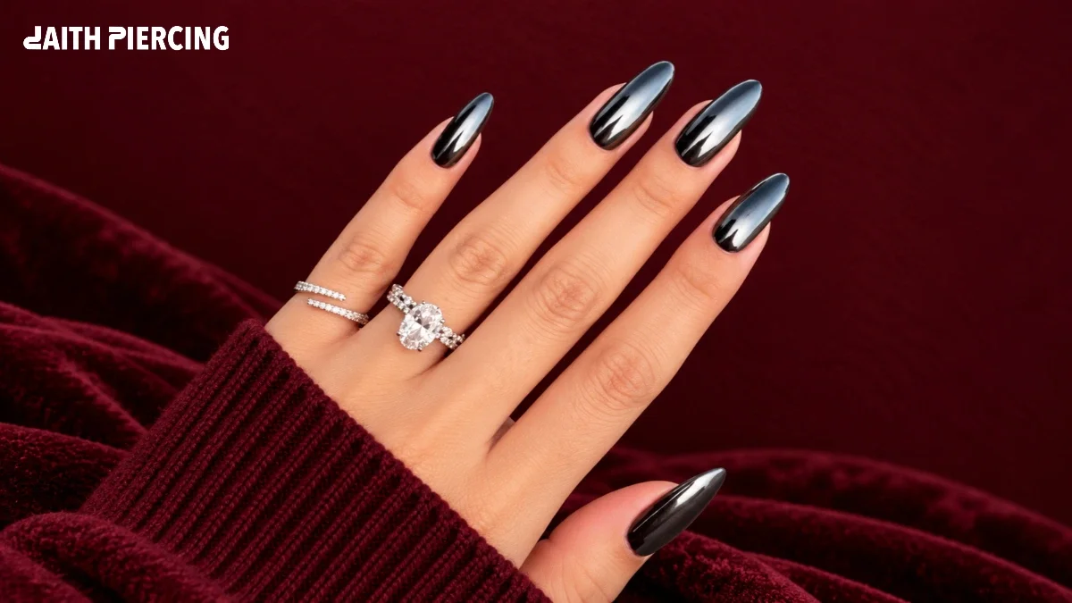 15 Dark Chrome Nail Ideas for a Moody Mirror Finish