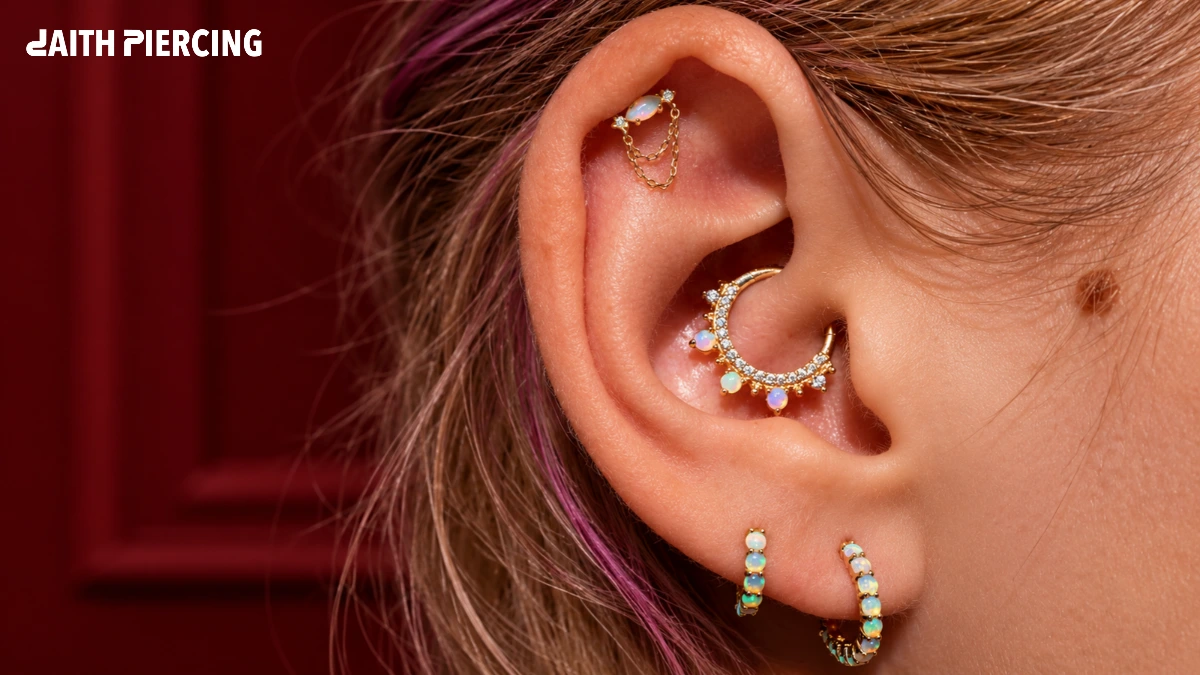Opal Daith Piercing Jewelry: Styles and Care